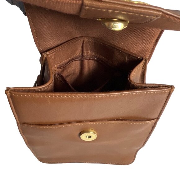 Fossil Women's Brown Leather Gold Tone Crossbody Bag With Magnetic Lock Sz S - Picture 8 of 10